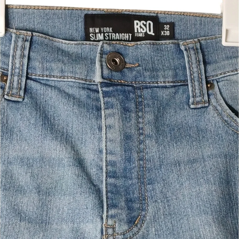 RSQ Jeans‎ Men 32x30 Blue New York Slim Straight Medium Wash Denim Pants